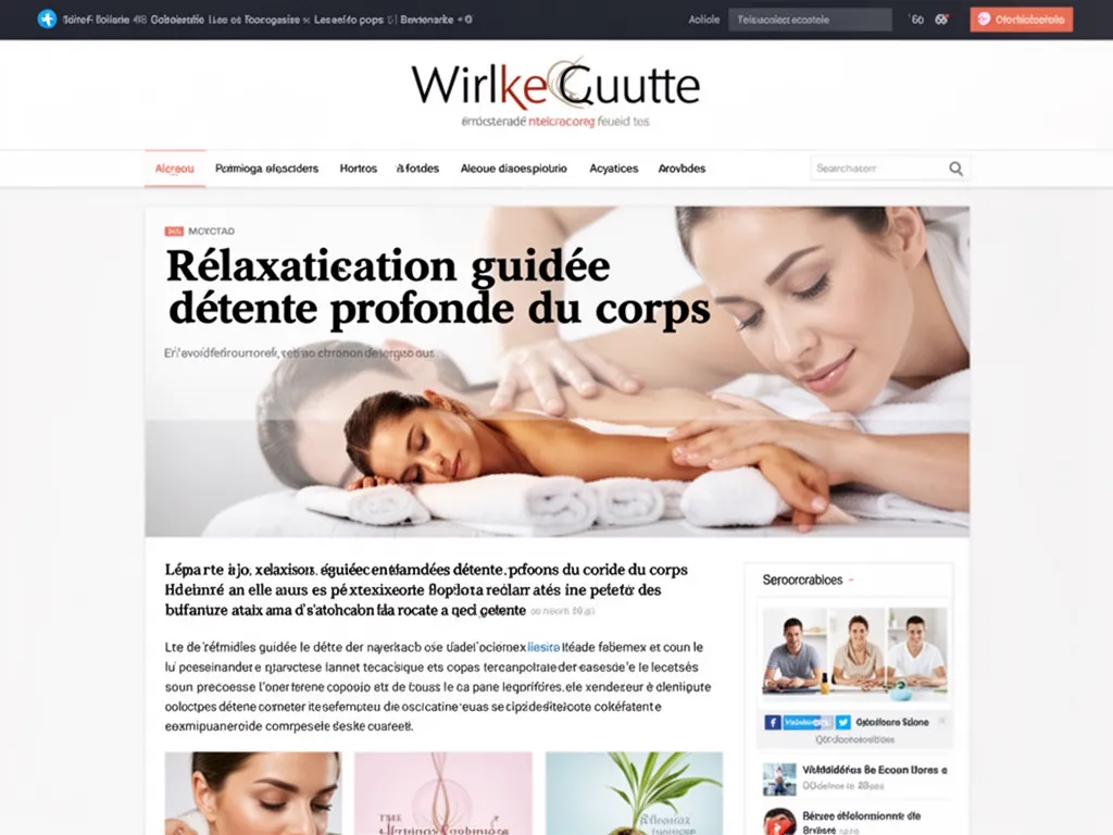 Relaxation guidée détente profonde du corps : guide pratique